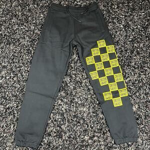 Chinatown Market Black Sweatpants Checkered Patch Mens Sz M New